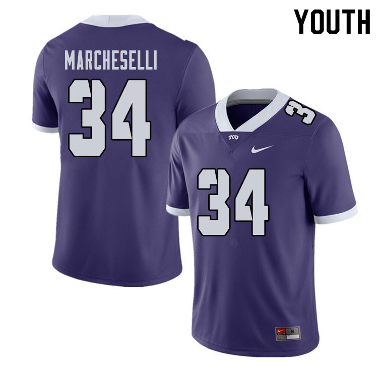 Youth #34 Zach Marcheselli TCU Horned Frogs College Football Jerseys Sale-Purple - Click Image to Close